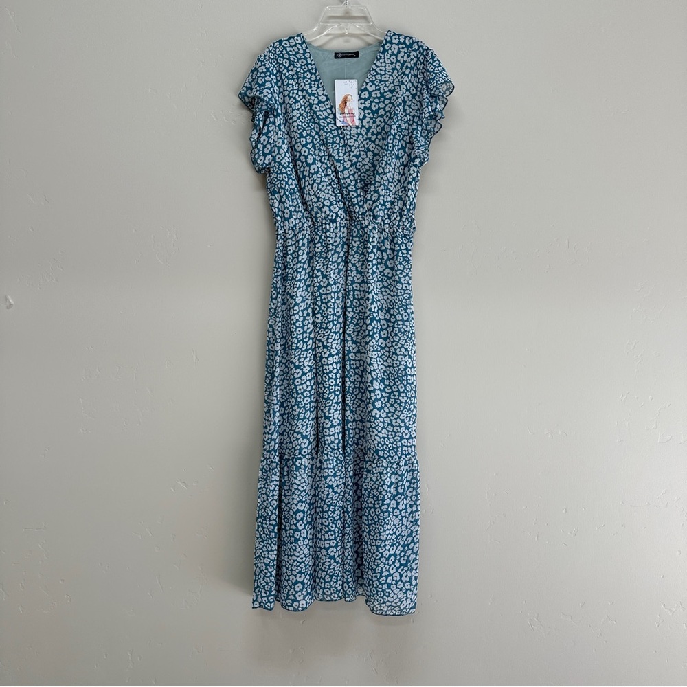 NEW Short Sleeve Ruffle Maxi Dress Size M - Picture 13 of 13